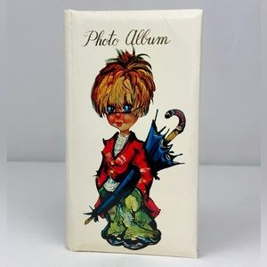 1970’s Big Eyes Boy Vintage Photo Album Woolworth 13 Sheets 52 Instamatic Photos